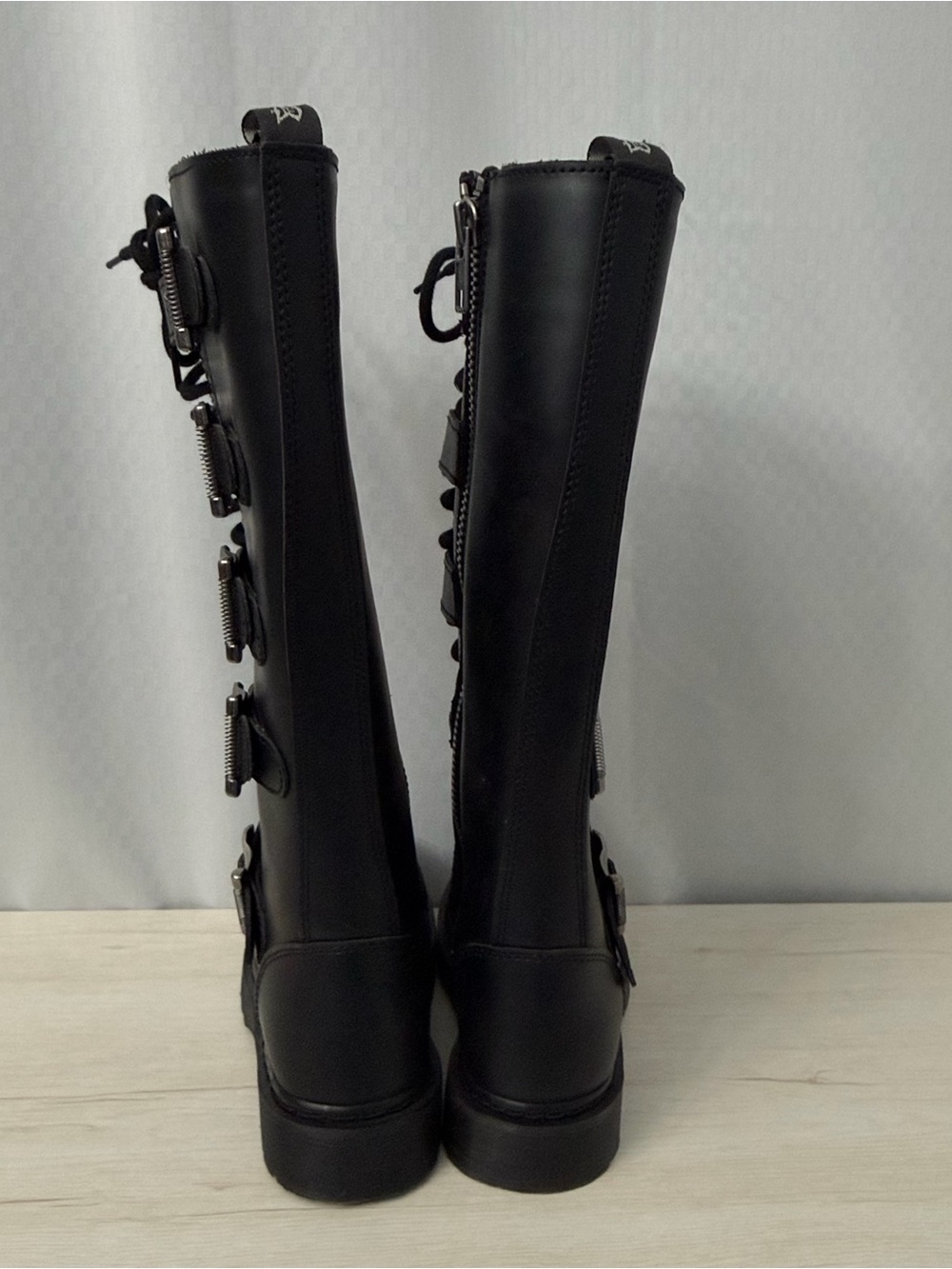 Demonia Bolt-425 Black Vegan Leather Combat Boots Womens Size 9 Punk Grunge - Picture 6 of 13